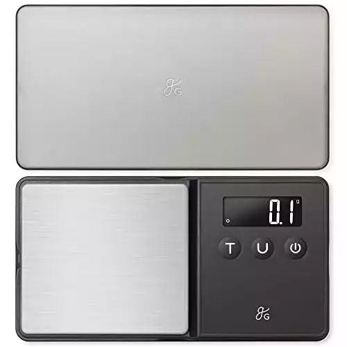 GreaterGoods Digital Pocket Scale, Gram Scale, Ounce Scale, Letter Scale, 750g X .1g