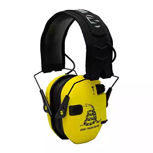 Walker's Razor Slim Electronic Shooting Hearing Protection Muff (Don't Tread On Me, Yellow)