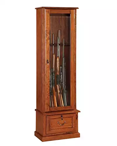 American Furniture Classics Model Wood Gun Display Cabinet, Brown