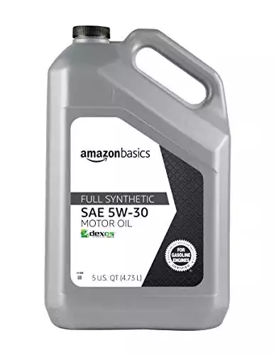Amazon Basics Full Synthetic Motor Oil, SN Plus, 5W-30, 5 Quart