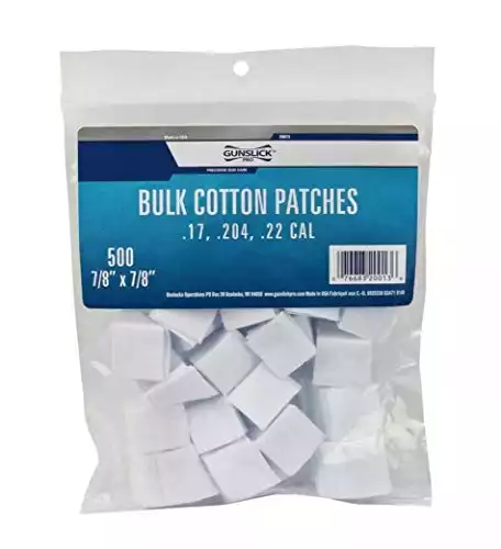 GUNSLICK 500-Count Bulk Cotton Patches (.17-.22 Caliber)