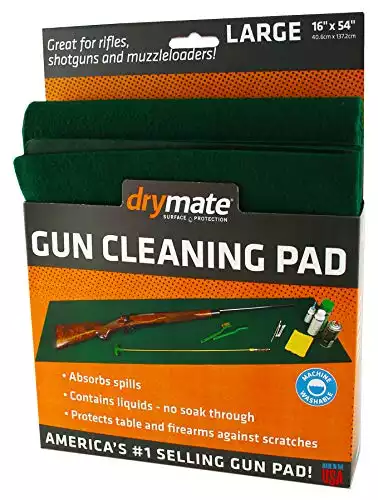 Drymate Gun Cleaning Pad (16" x 59"), Premium Gun Cleaning Mat - Absorbent/Waterproof/Durable - Protects Surfaces, Contains Liquids - (Made in The USA) (Green)