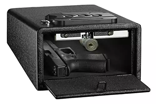 AdirOffice Pistol Safe - Electronic, Easy to Install, Heavy Duty Storage for Firearms Cash Jewelry Documents & More - for Home Office Hotel Use (Black, Small)