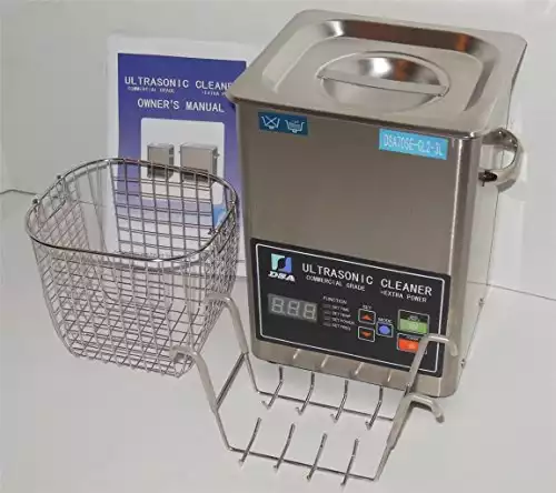 Ultrasonic Cleaner (3L) with Dual Frequency Control, 20khz 40khz, Stainless and Jewelry Steel Basket 3 Liter Tank, 200W Heater for Medical, Dental, Car and Firearm Parts