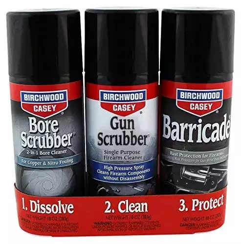 Birchwood Casey 1,2,3 Gun Scrubber, Bore Scrubber & Barricade Value Pack