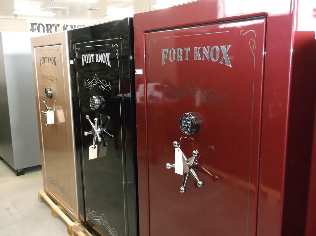 Fort Knox pictured here is a popular gun safes made in USA brand