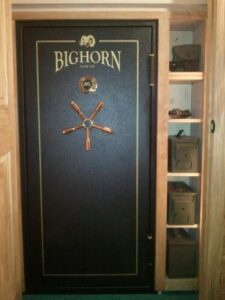 typical gun safe in basements are shown here